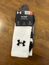 Under Armour UA Team Cushioned Crew Socks – White/Black